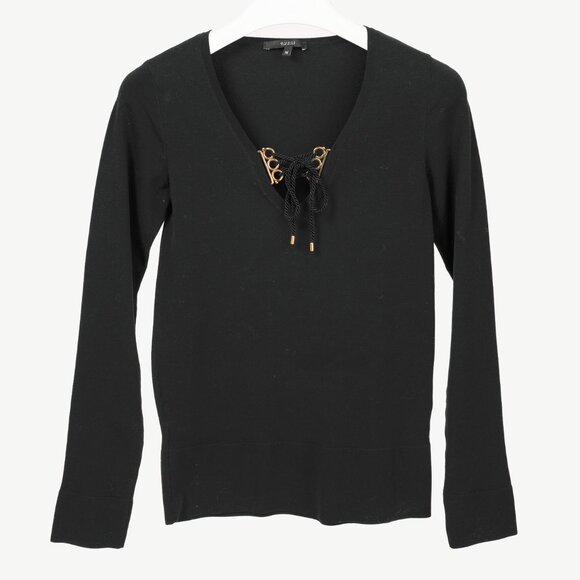 Gucci SS/11 Black Cotton-Blend Lace-Up Pullover - Picture 1 of 9